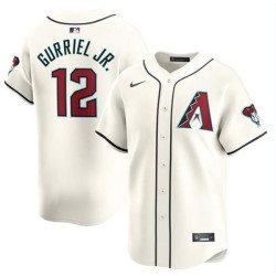 Men's Arizona Diamondbacks #12 Lourdes Gurriel Jr. 2023-24 Cream Cool Base Stitched Baseball Jersey