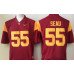Men's USC Trojans #55 Junior Seau All Red Stitched College Football Nike NCAA Jersey