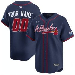 Men's Atlanta Braves Active Player Custom Navy 2025 Speedway Classic Alternate Limited Stitched Baseball Jersey