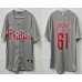 Men's Philadelphia Phillies #61 Cristopher Sanchez Grey Cool Base Jersey