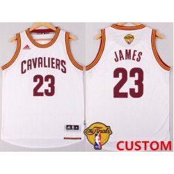 Men's Cleveland Cavaliers Custom 2017 The NBA Finals Patch White Jersey