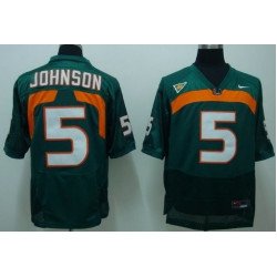 Miami Hurricanes #5 Johnson Green Jersey