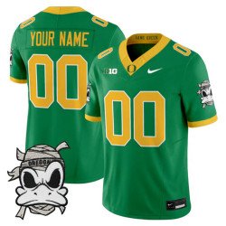 Men's Oregon Ducks Active Player Custom Green 2025 F.U.S.E. Mummy Duck Vapor Limited V1 Stitched Football Jersey