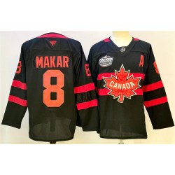 Men's Canada #8 Cale Makar Black 2025 4 Nations Face-Off Premium With A Patch Stitched Jersey