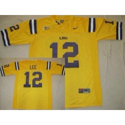 LSU Tigers #12 Jarrett Lee Yellow Jersey