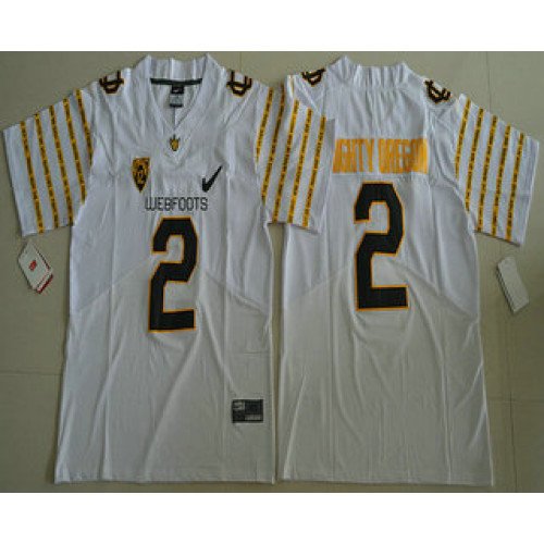 Men's Oregon Ducks 2016 Spring Game Mighty Oregon #2 Weebfoot 100th Rose Bowl Game White Elite Jersey