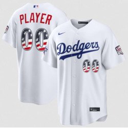 Men's Los Angeles Dodgers Active Player Custom White 2026 All-Star Edition Stars & Stripes & USA 250 Fourth of July Home Stadium Stitched Baseball Jersey