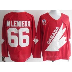 Team Canada #66 Mario Lemieux 1991 Olympic Red Throwback CCM Jersey