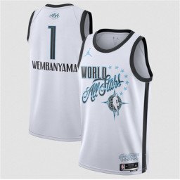 Men's 2026 All-Star #1 Victor Wembanyama White Stitched Basketball Jersey Men's 2026 All-Star #1 Victor Wembanyama White Stitched Basketball Jersey