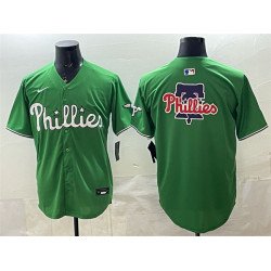 Men's Philadelphia Phillies Team Big Logo Green Limited Stitched Jersey
