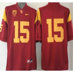 USC Trojans #15 Red 2015 College Football Nike Limited Jersey