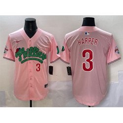 Men's Philadelphia Phillies #3 Bryce Harper Pink Phanatic Limited Stitched Jersey