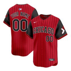 Men's Chicago White Sox Active Player Custom Red Black 2025 City Connect Limited Stitched Baseball Jersey