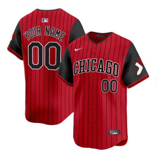 Men's Chicago White Sox Active Player Custom Red Black 2025 City Connect Limited Stitched Baseball Jersey
