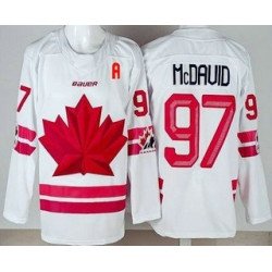 Youth Canada #97 Connor McDavid White 2026 Olympics Authentic Jersey