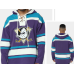 Anaheim Ducks Purple Men's Customized All Stitched Hooded Sweatshirt