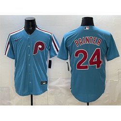 Men's Philadelphia Phillies #24 Andrew Painter Blue Cool Base Stitched Jersey