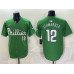 Men's Philadelphia Phillies #12 Kyle Schwarber Green Limited Stitched Jersey