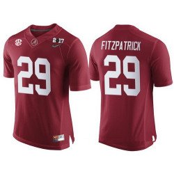 Men's Alabama Crimson Tide #29 Minkah Fitzpatrick Red 2017 Championship Game Patch Stitched CFP Nike Limited Jersey