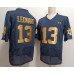 Men's Notre Dame Fighting Irish #13 Riley Leonard Name Navy Blue College Stitched Jersey
