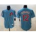 Men's Philadelphia Phillies #12 Kyle Schwarber Blue Cool Base Stitched Jersey