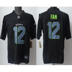 Men's Seattle Seahawks #12 Fan Limited Black Fashion FUSE Vapor Jersey Men's Seattle Seahawks #12 Fan Limited Black Fashion FUSE Vapor Jersey