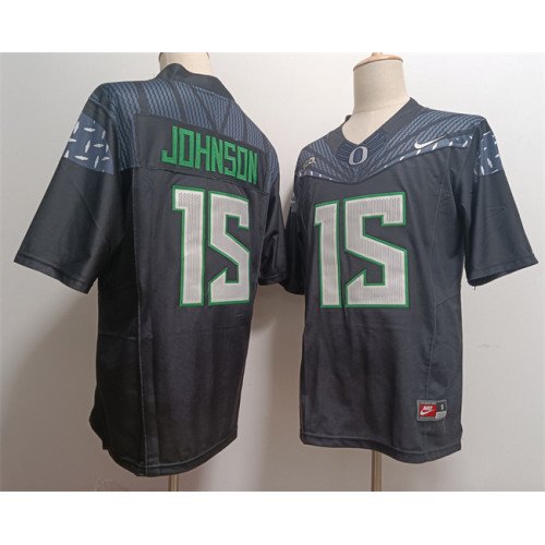Men's Oregon Ducks #15 Tez Johnson Black 2024 F.U.S.E. Stitched Jersey