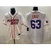 Men's Puerto Rico Baseball #63 Fernando Cruz White 2026 World Baseball Classic Home Stadium Stitched Jersey