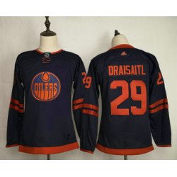 Youth Edmonton Oilers #29 Leon Draisaitl Navy Blue 50th Anniversary Adidas Stitched NHL Jersey