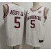 Men's Arkansas Razorbacks #5 Darius Acuff Jr. White Stitched Football Jersey