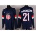 2014 Olympics USA #21 James van Riemsdyk Navy Blue Jersey