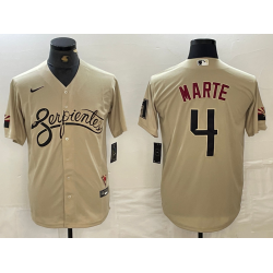 Men's Arizona Diamondback #4 Ketel Marte 2021 Gold City Connect Cool Base Stitched Jersey