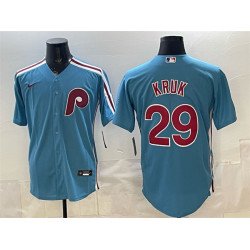 Men's Philadelphia Phillies #29 John Kruk Blue Cool Base Stitched Jersey