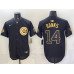 Men's Chicago Cubs #14 Ernie Banks Black Gold 150th Anniversary Patch Stitched Baseball Jersey