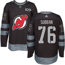 Devils #76 P. K. Subban Black 1917-2017 100th Anniversary Stitched Hockey Jersey