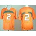 Miami Hurricanes #2 With No Name Orange Jersey