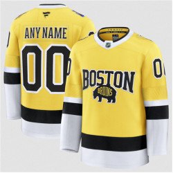 Men's Boston Bruins Active Player Custom Gold 2026 Stadium Series Stitched Hockey Jersey