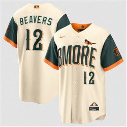 Men's Baltimore Orioles #12 Dylan Beavers Natural 2026 City Connect Stadium Stitched Baseball Jersey