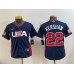 Youth USA Baseball #22 Clayton Kershaw Navy 2026 World Baseball Classic Stadium Stitched Baseball Jersey