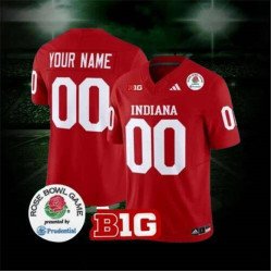 Men's Indiana Hoosiers Active Player Custom 2025 F.U.S.E. Rose Bowl Red Stitched Football Jersey