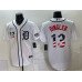 Men's Detroit Tigers #13 Dillon Dingler White 2026 USA 250 Fourth of July Stitched Baseball Jersey