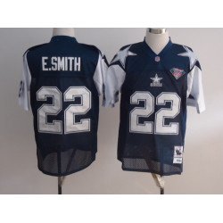 Size 8XL Dallas Cowboys #22 Emmitt Smith Blue Thanksgiving 75TH Throwback Jersey