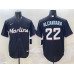 Men's Miami Marlins #22 Sandy Alcantara Black Cool Base Stitched Jersey