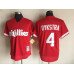 Men's Philadelphia Phillies #4 Lenny Dykstra Mitchell and Ness Red 1991 Throwback Stitched MLB Jersey