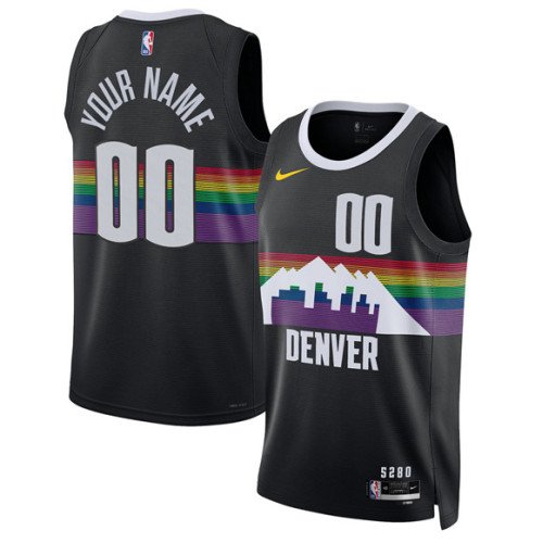 Men's Denver Nuggets Active Player Custom Black 2025-26 City Edition Stitched Basketball Jersey