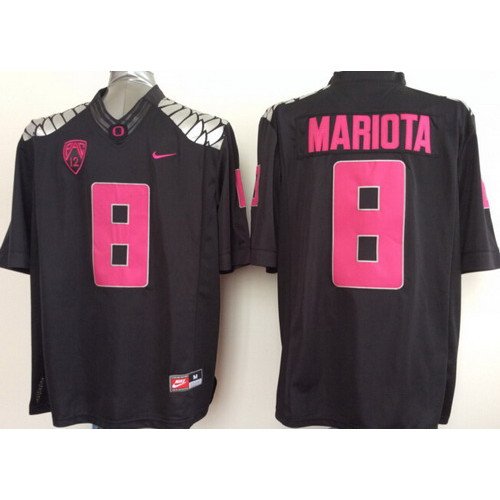 Oregon Duck #8 Marcus Mariota 2014 Black With Purple Limited Jersey