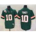 Men's Miami Hurricanes #10 Malachi Toney Green F.U.S.E. The Fiesta Bowl Champions & Florida Patch Stitched Football Jersey