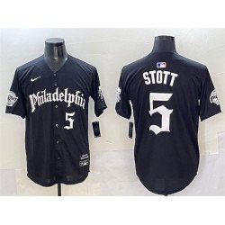 Men's Philadelphia Phillies #5 Bryson Stott Black Gothic Vapor Limited Stitched Jersey