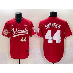Men's Nebraska Huskers #44 Gabe Swansen Red Back 2 Back Champions Patch Vapor Premier Limited Stitched Jersey