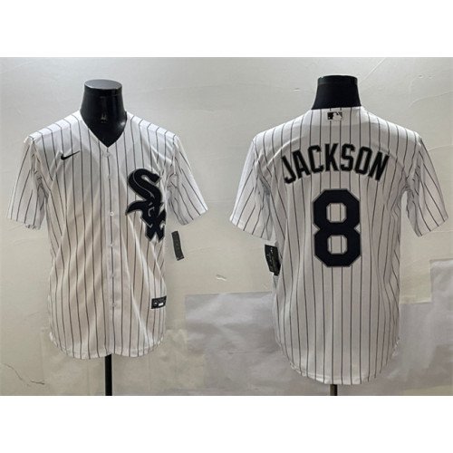 Men's Chicago White Sox #8 Bo Jackson White Cool Base Stitched Baseball Jersey